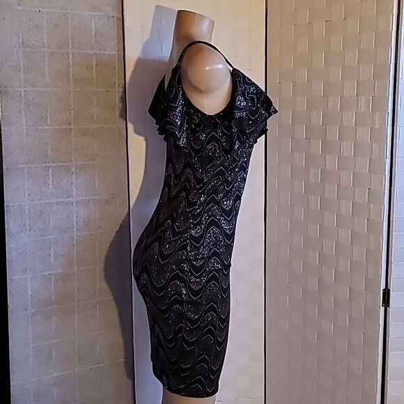 BRAND NEW BLASHE SEQUIINS L MINI V-NECK DRESS - Picture 6 of 13